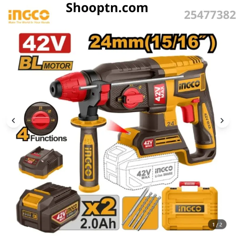 MARTEAU PERFORATEUR SANS FIL 42V INGCO CRHLI422482
